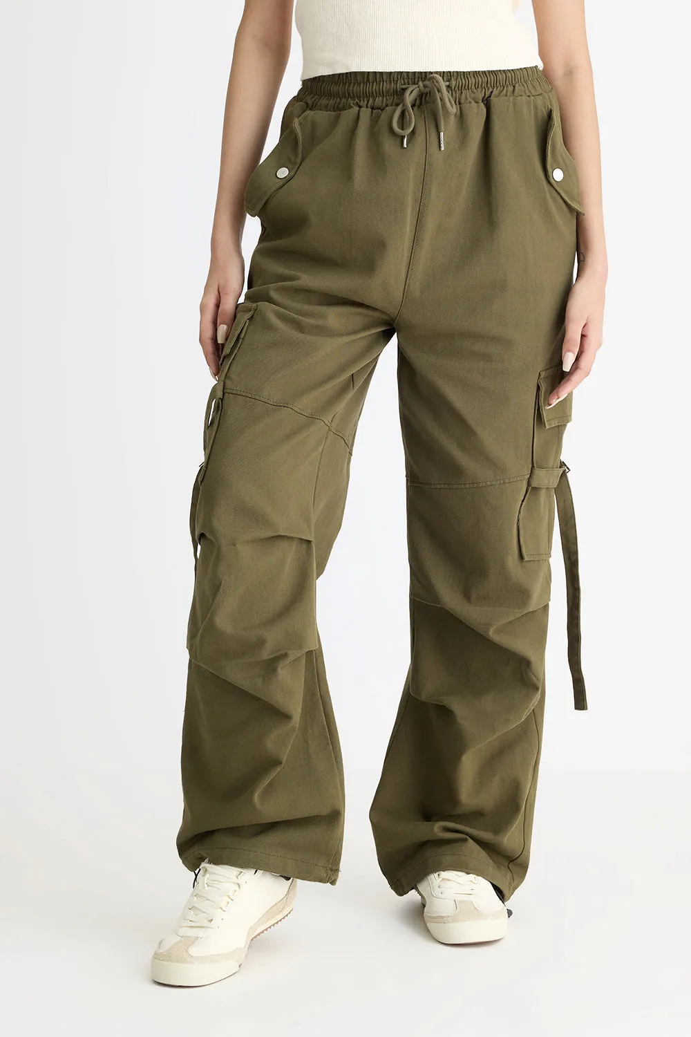 2-Tone Olive Green Flap Cargo