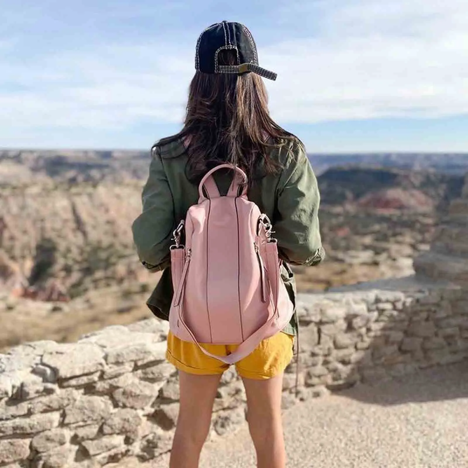 Anti-theft Soft Leather Women Backpack