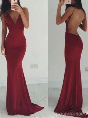 Backless Prom Dresses,Spaghetti Straps Prom Dresses,Sexy Prom Dresses,Burgundy Prom Dresses, V-neck Prom Dresses,Cocktail Prom Dresses ,Evening Dresses,Long Prom Dress,Prom Dresses Online,PD0161