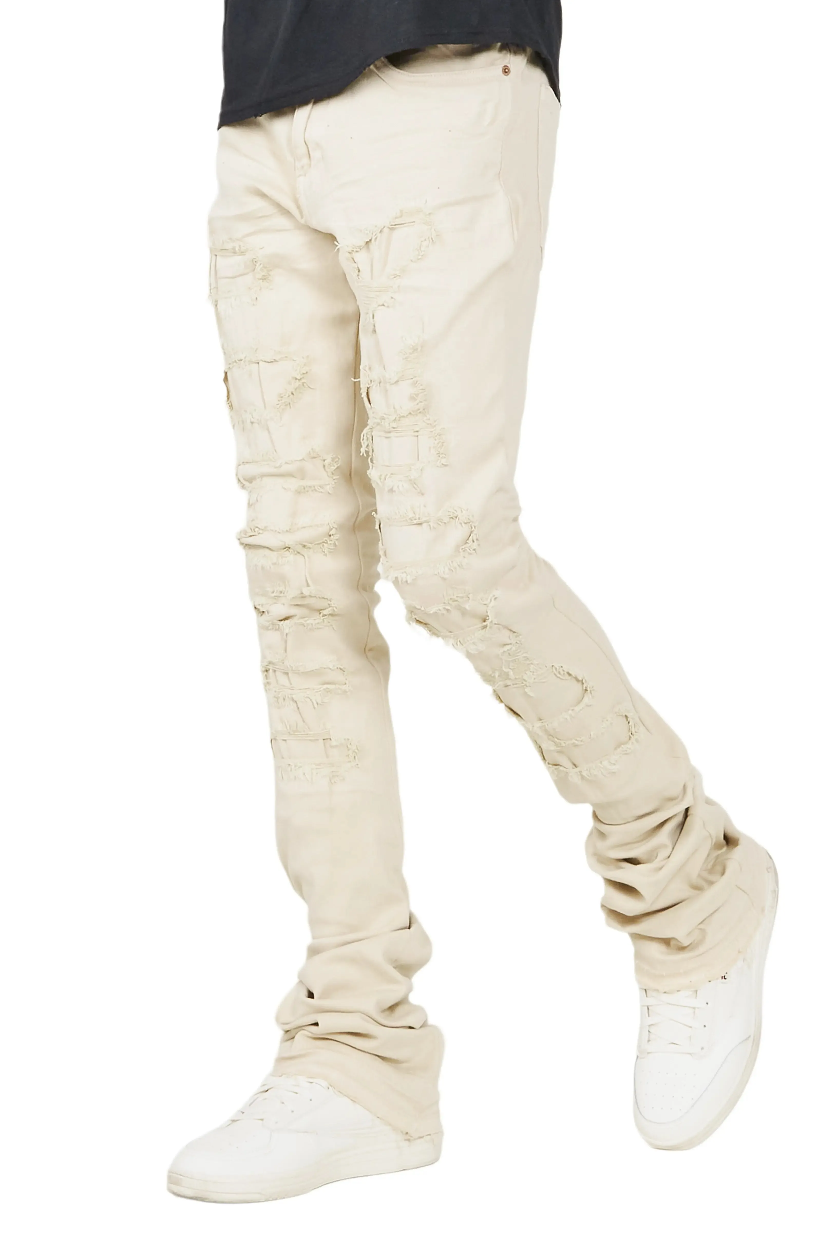 Badal Sand Super Stacked Flare Jean