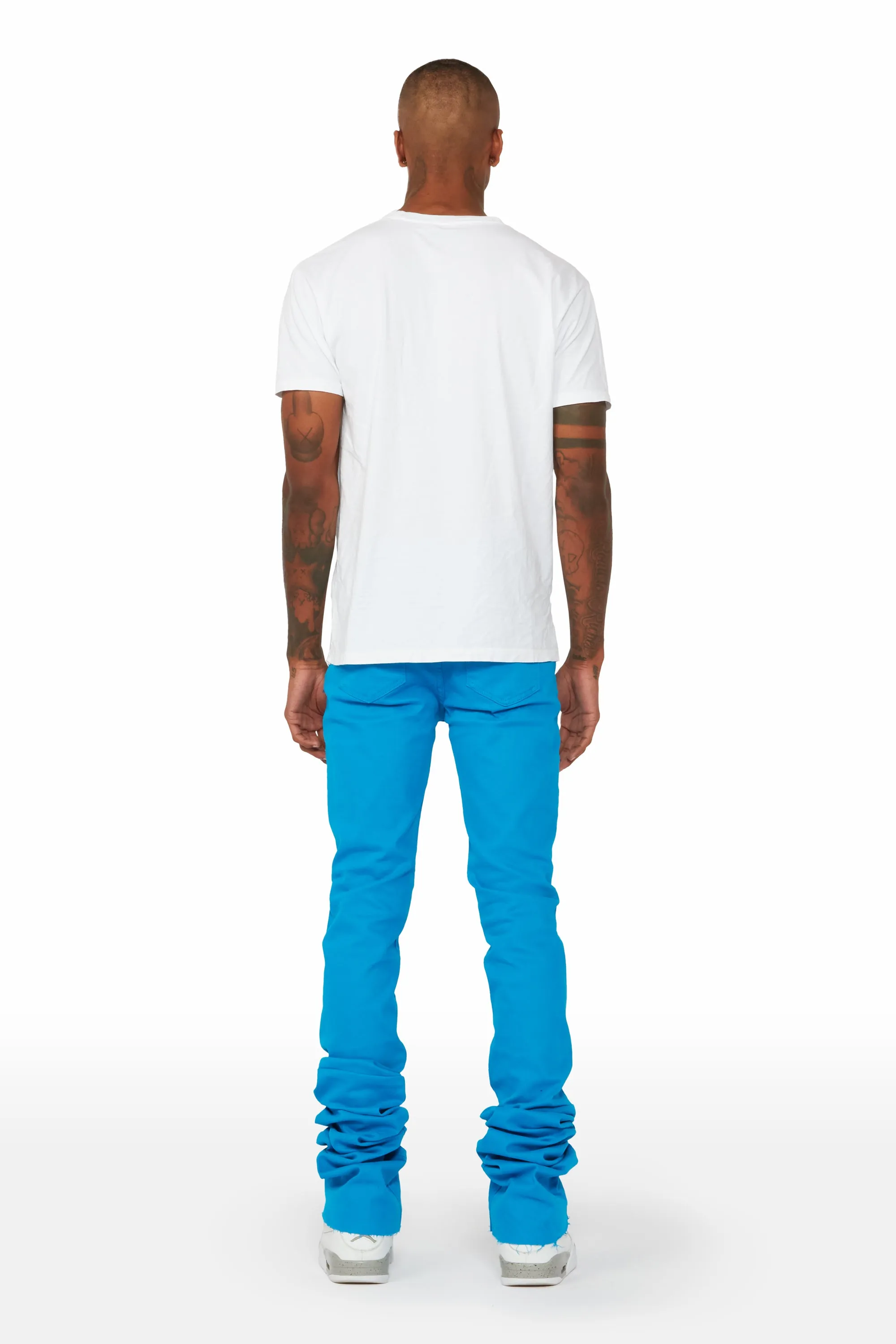 Benett Turquoise Super Stacked Flare Jean