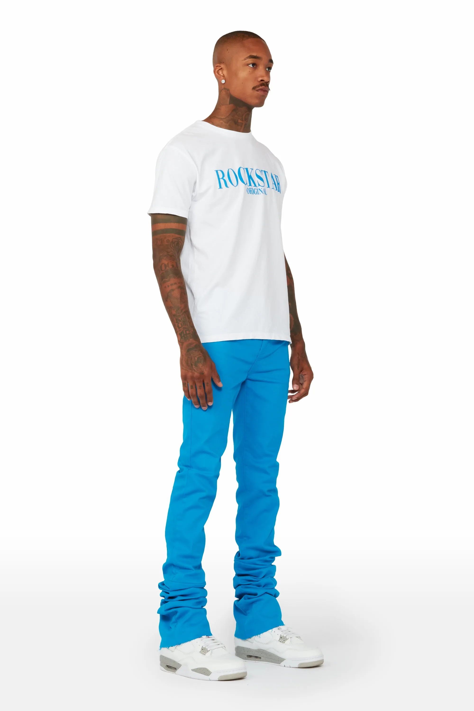 Benett Turquoise Super Stacked Flare Jean