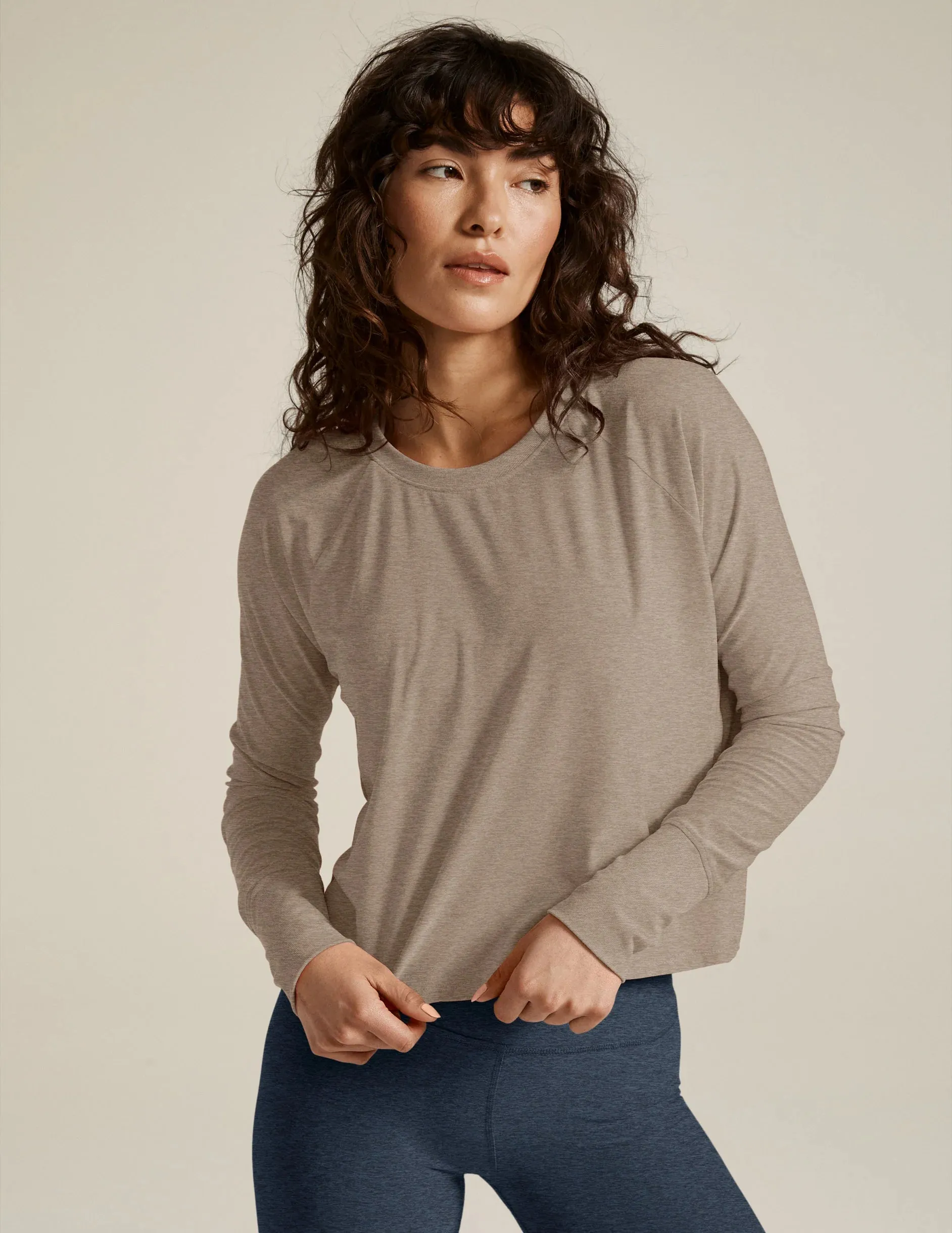 Beyond Yoga Featherweight Daydreamer Pullover - Birch Heather