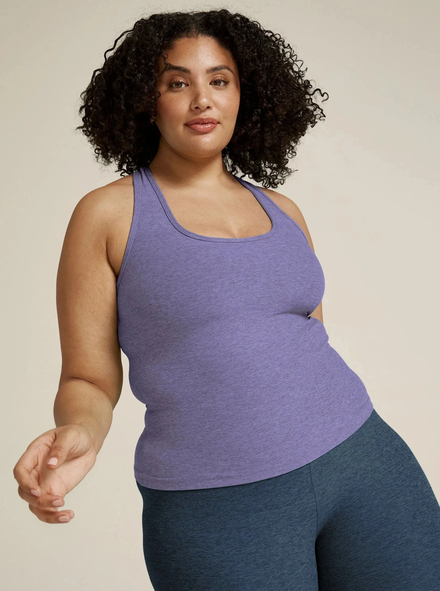 Beyond Yoga Step Up Racerback Tank - Indigo Heather