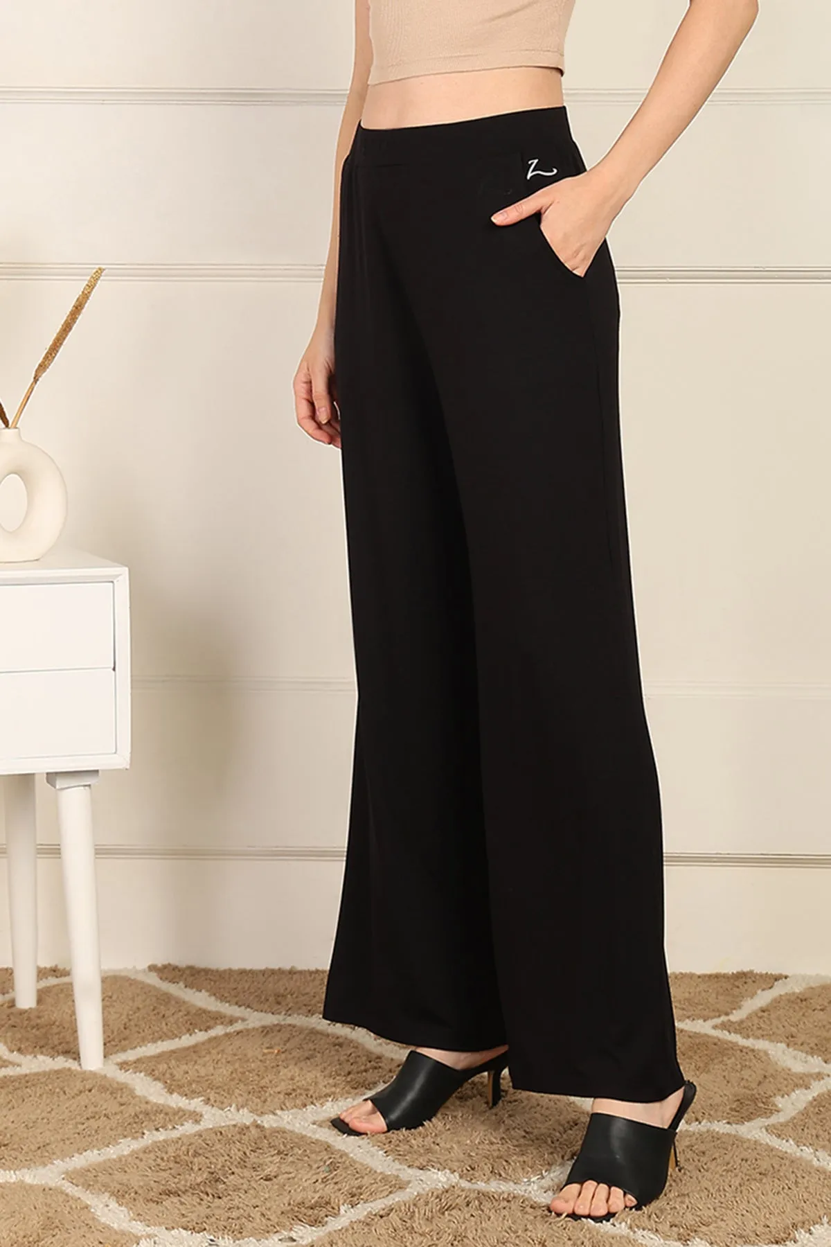 Black High Waisted Maternity Pajama