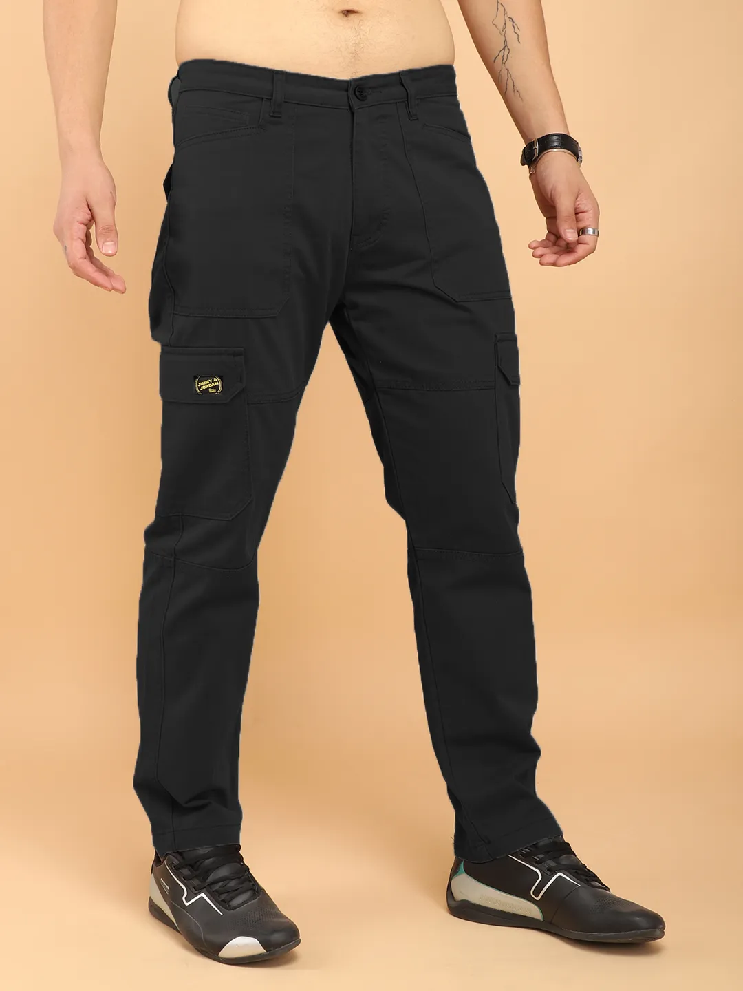 Black Jacobs Carpenter Pocket Design Cargo