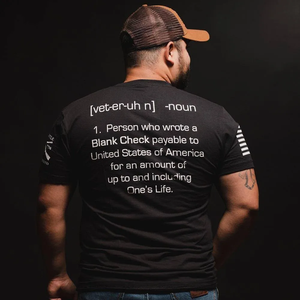 Blank Check Veteran T-Shirt - Black