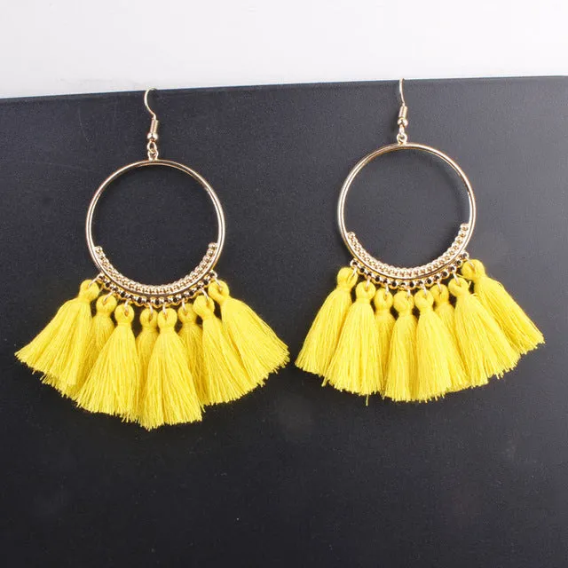 Bohemia Tassel Ethnic Big Drop Earrings