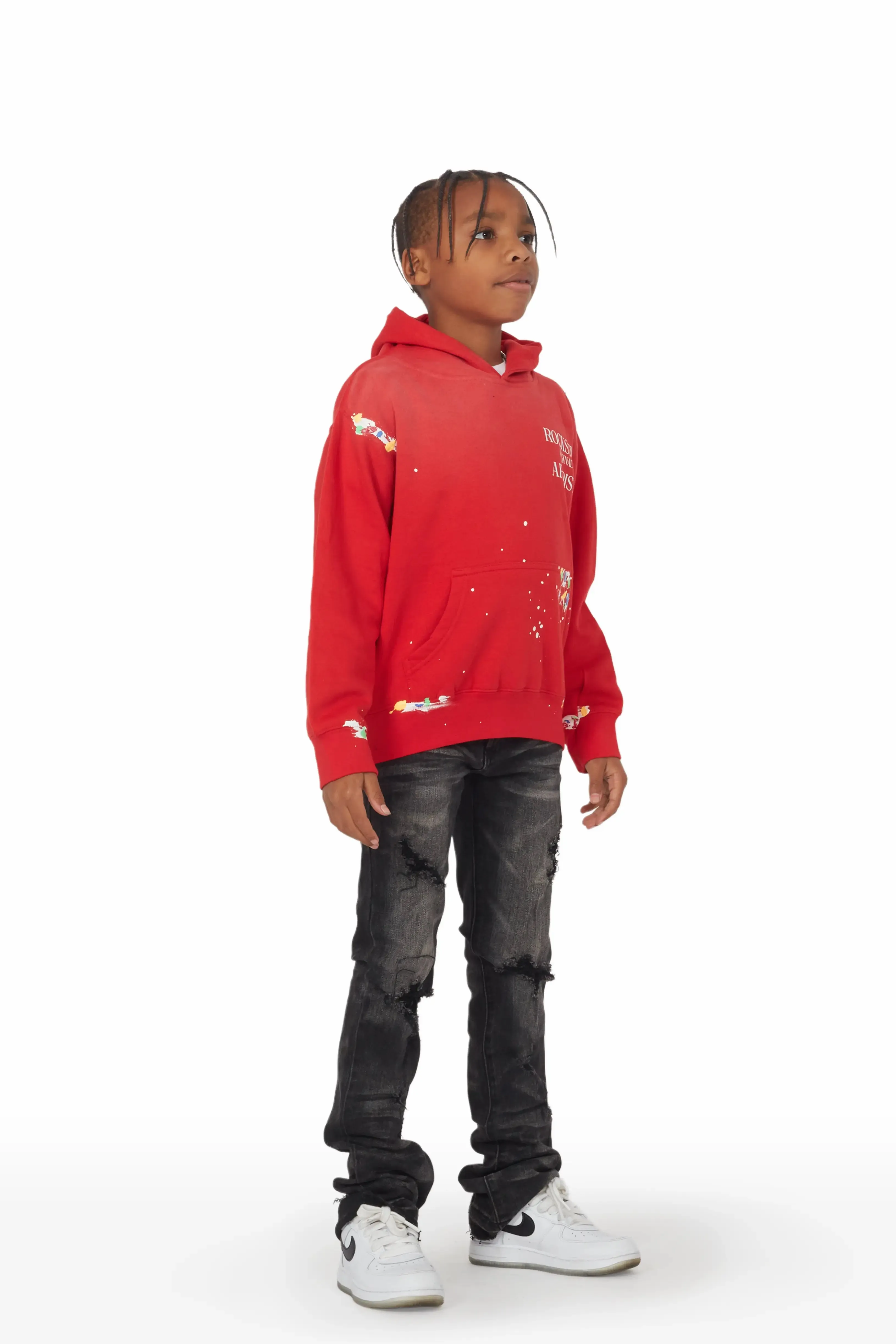 Boys Huxley Dark Grey Super Stacked Flare Jean