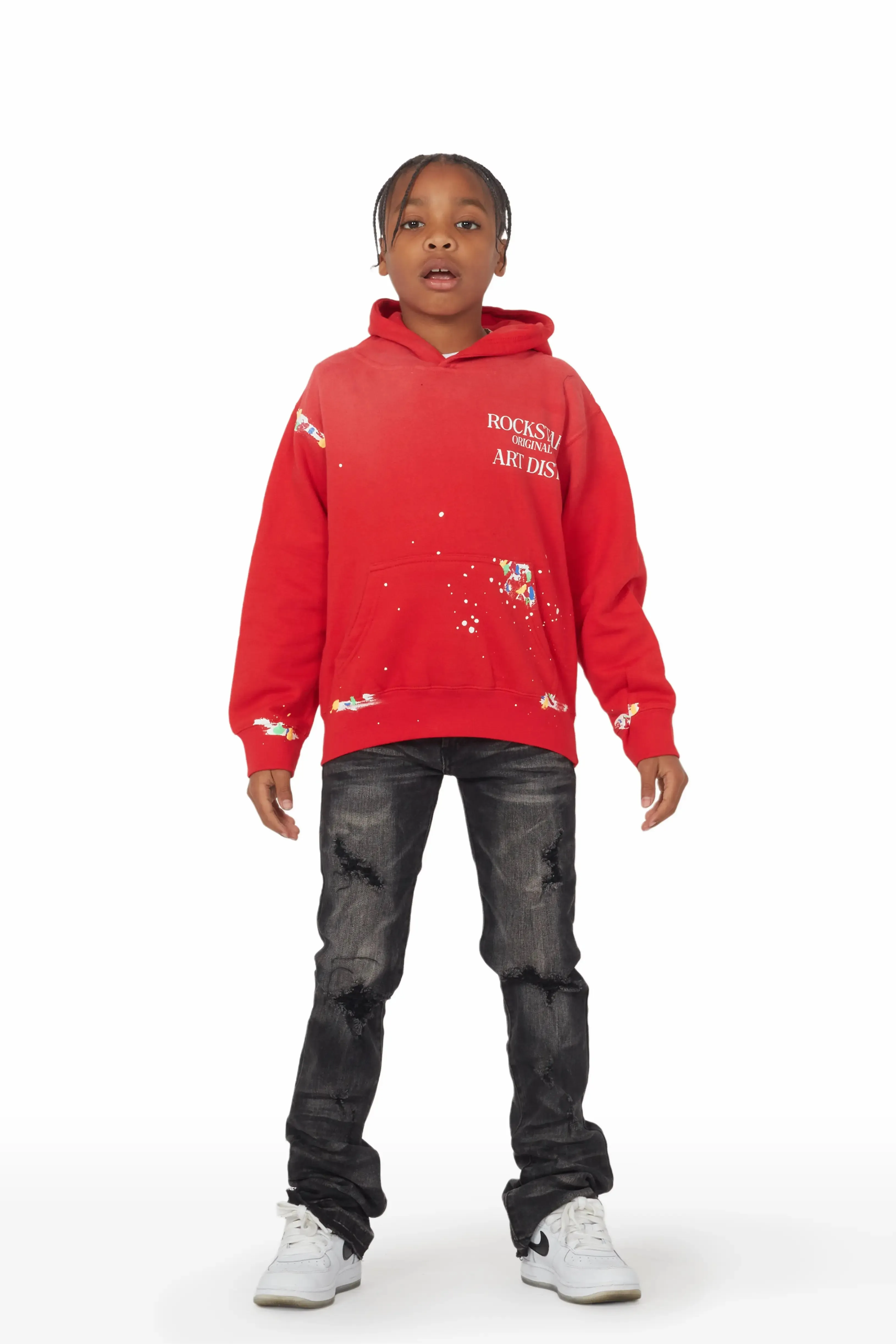 Boys Huxley Dark Grey Super Stacked Flare Jean