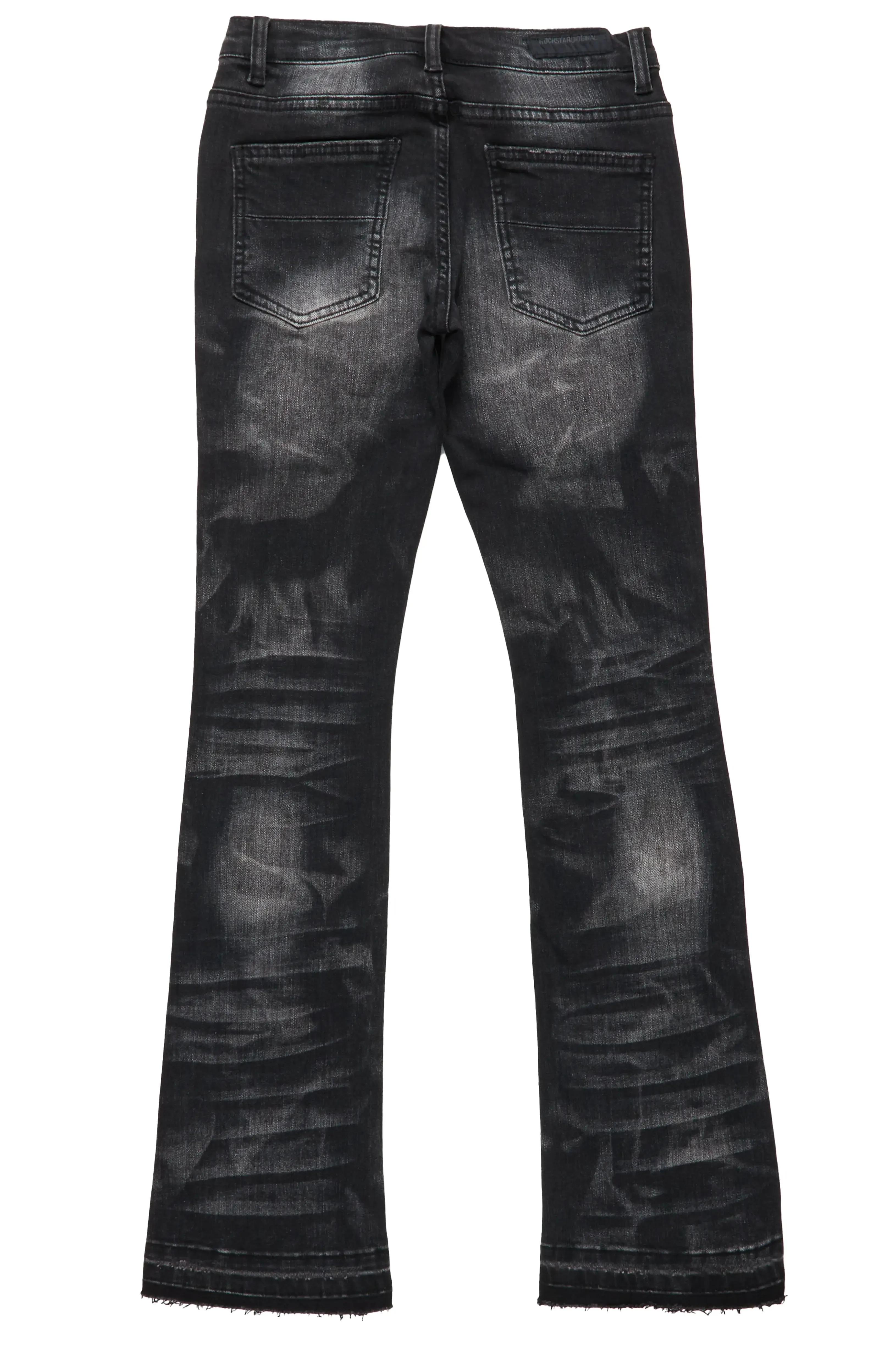 Boys Huxley Dark Grey Super Stacked Flare Jean