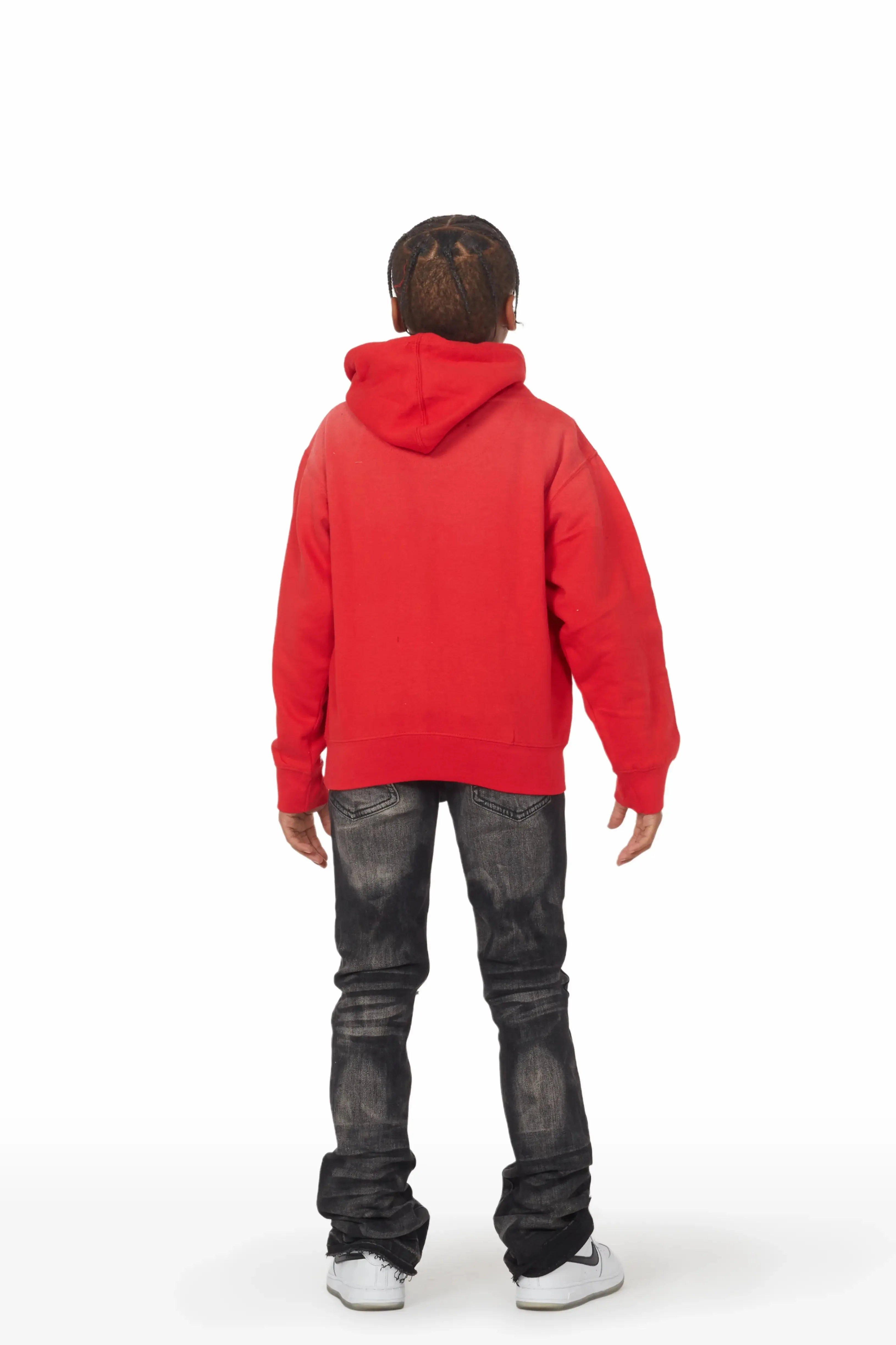 Boys Huxley Dark Grey Super Stacked Flare Jean