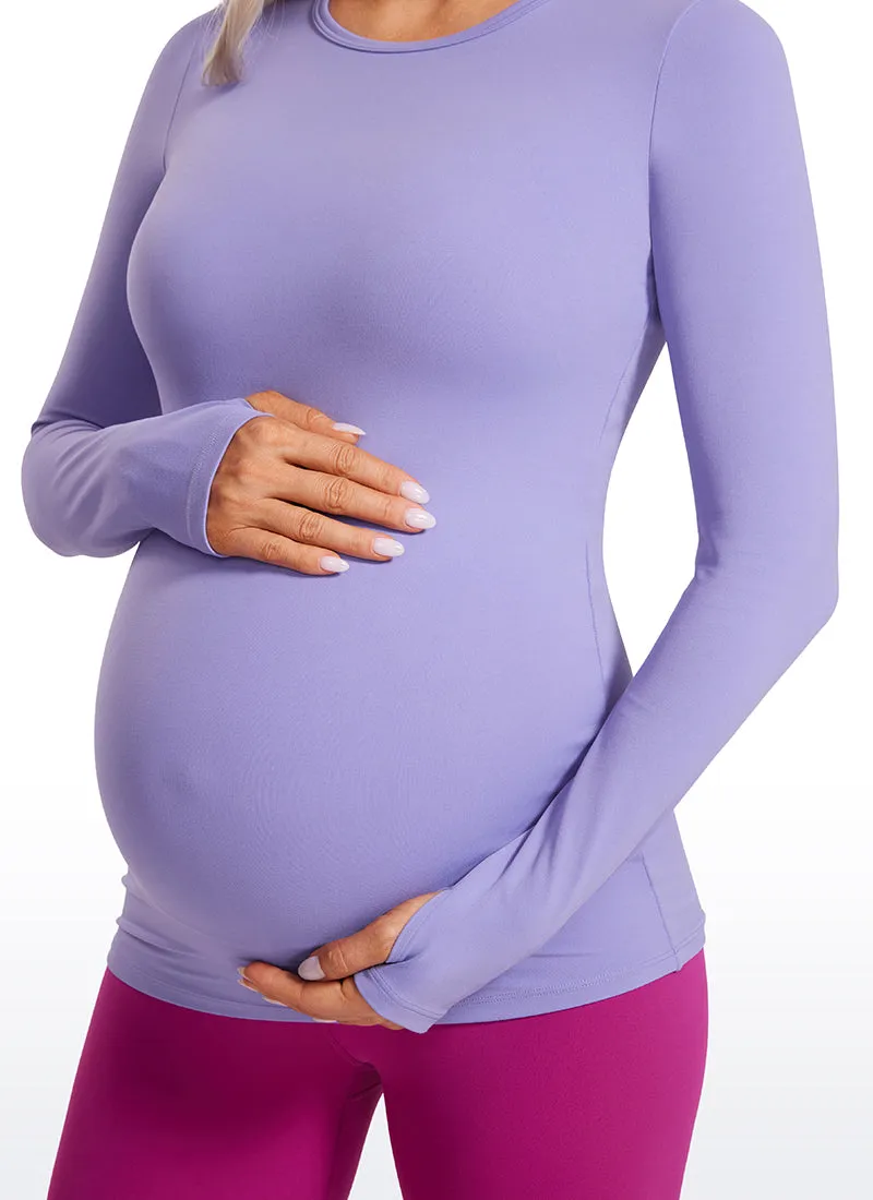 Butterluxe Long Sleeve Maternity Crewneck T-Shirts