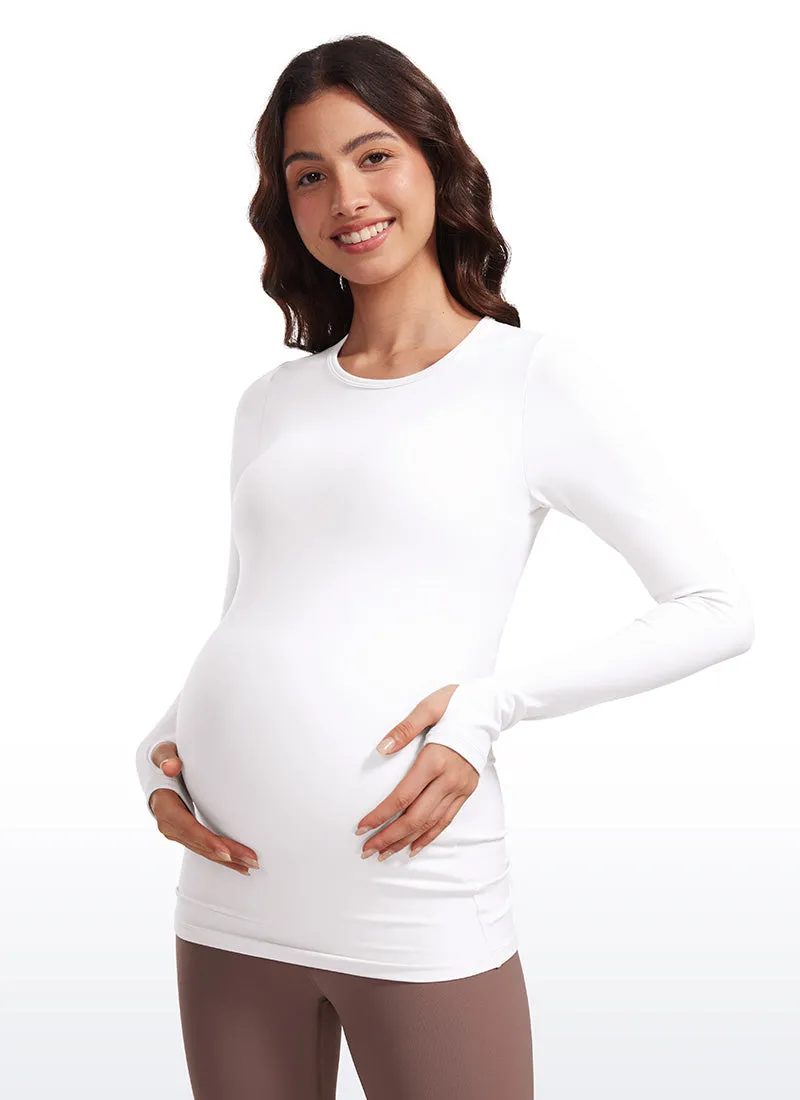 Butterluxe Long Sleeve Maternity Crewneck T-Shirts