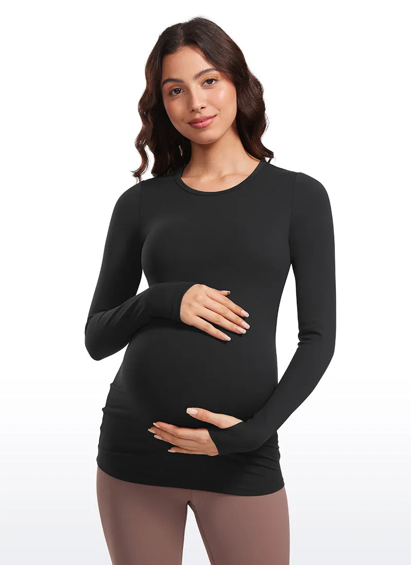 Butterluxe Long Sleeve Maternity Crewneck T-Shirts