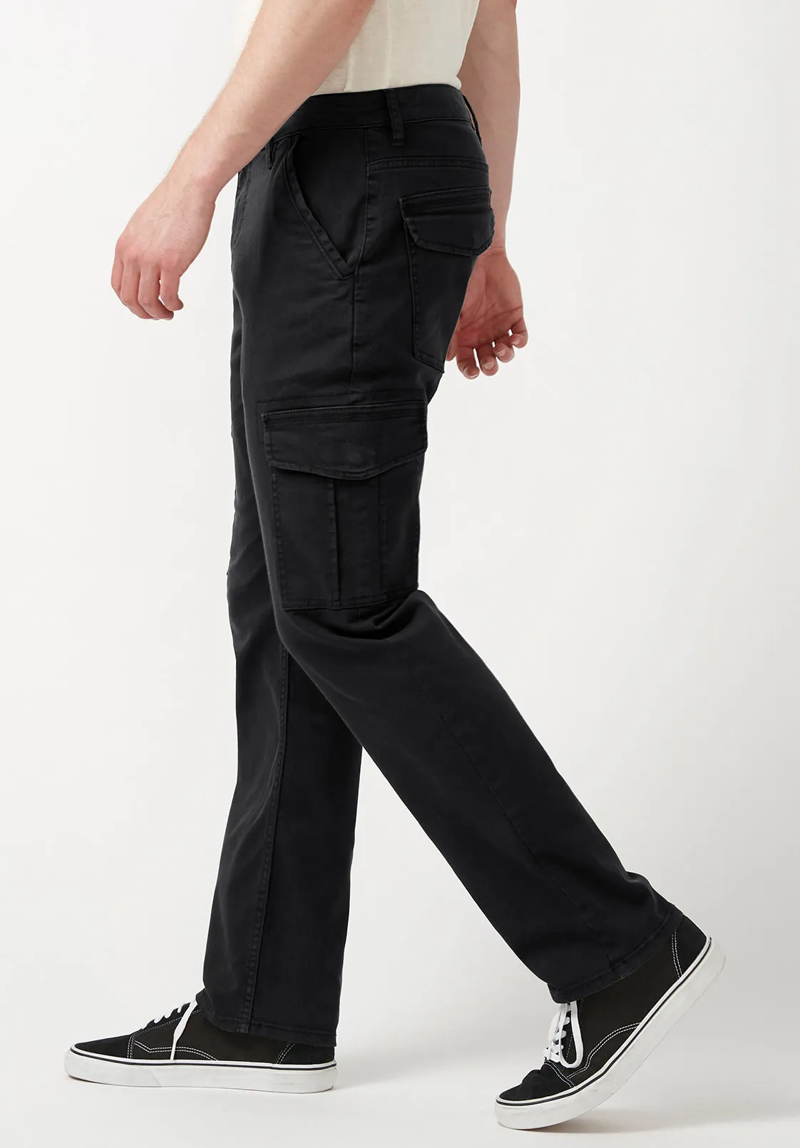 Cargo Joe Men's Straight Leg Pants in Black - BM22929