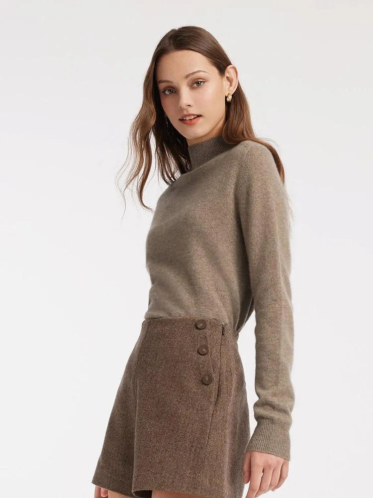 Cashmere Mock Neck Women Sweater