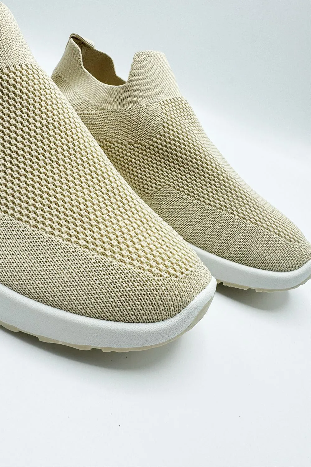 Chelsey Slip On Trainers in Beige