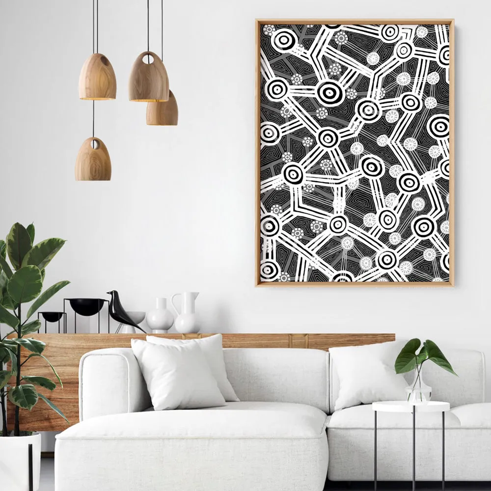 Connected Journey I B&W - Art Print by Leah Cummins