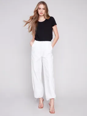 Cotton Parachute Pants - White