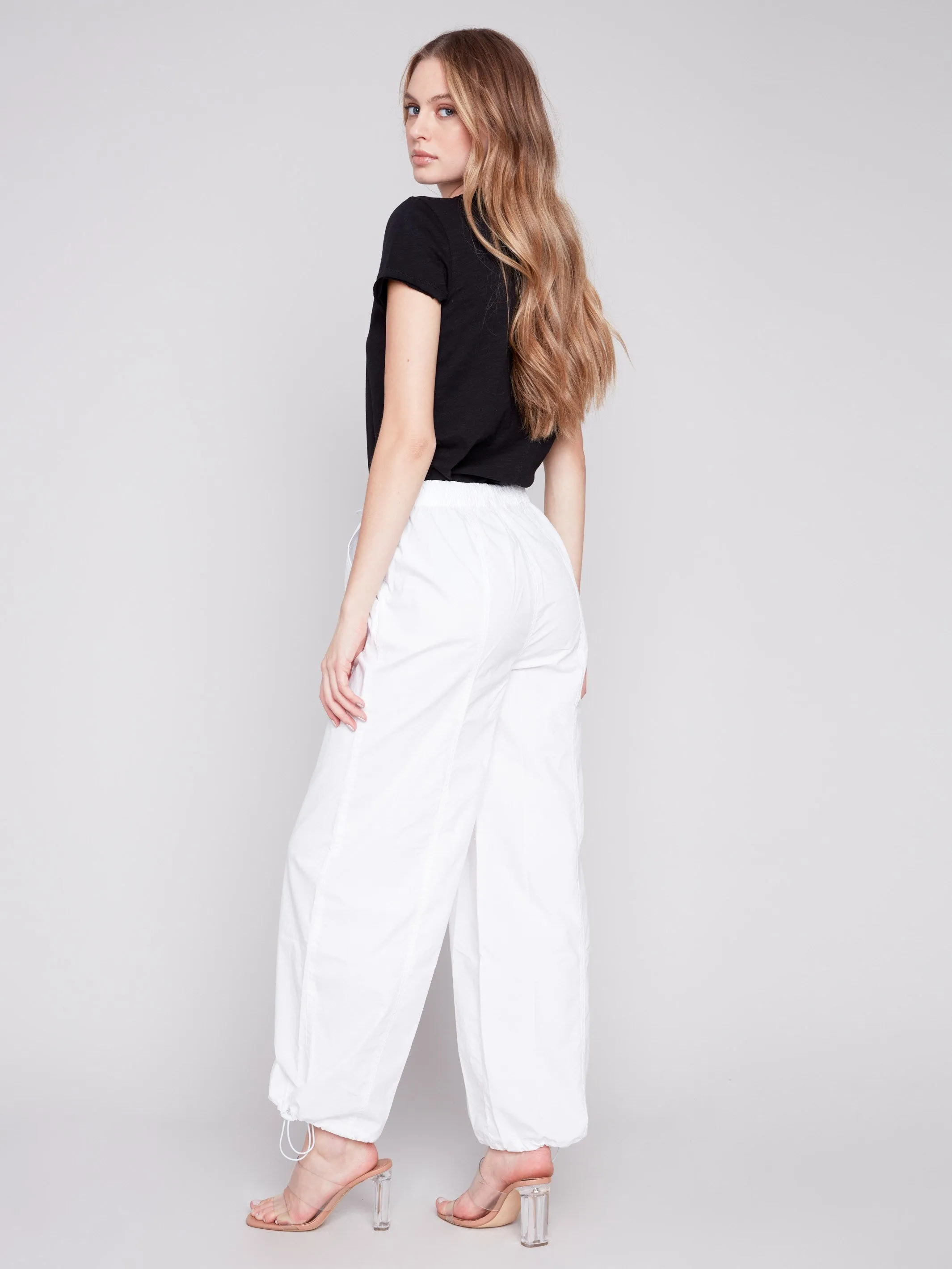 Cotton Parachute Pants - White