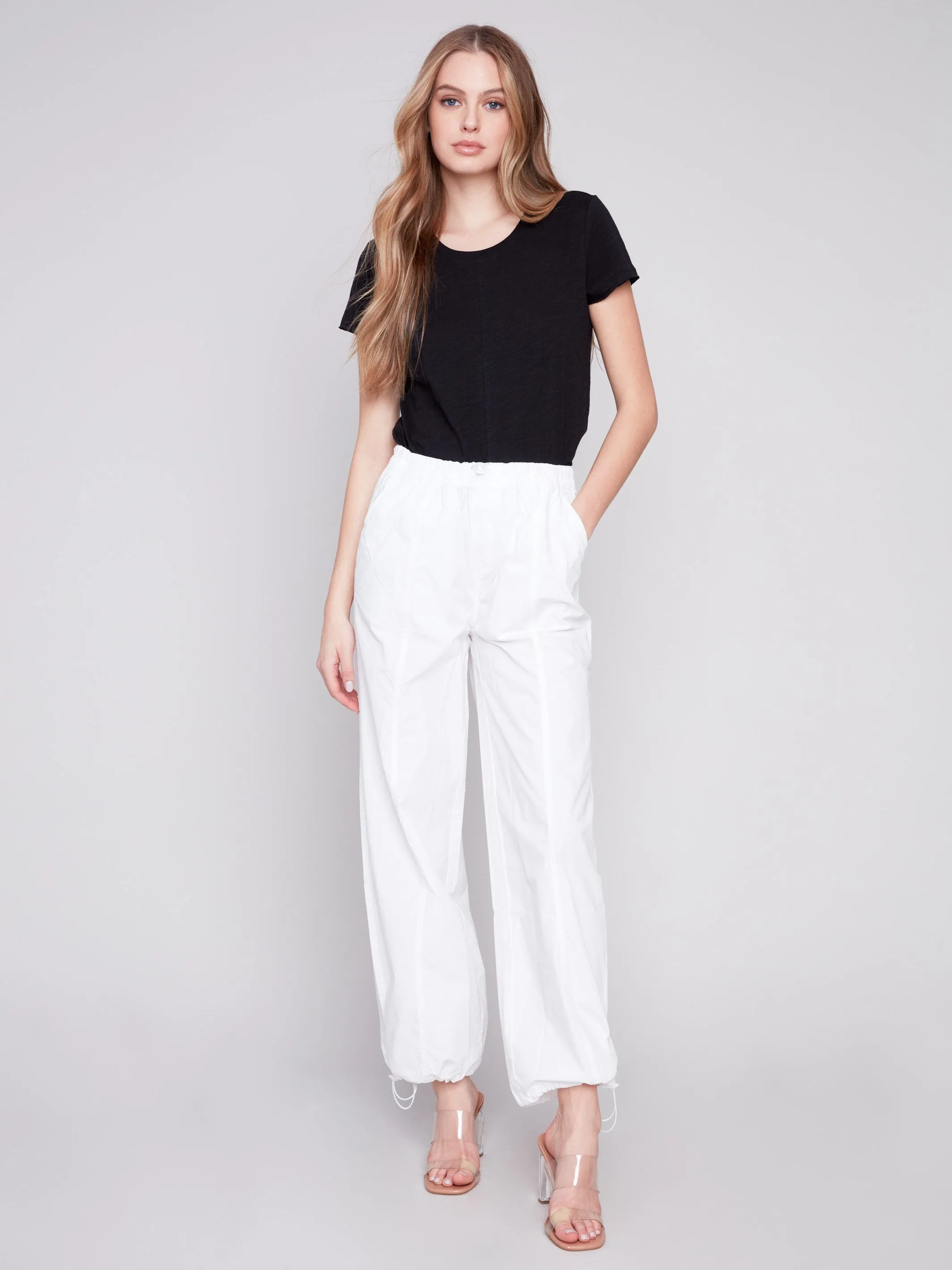 Cotton Parachute Pants - White