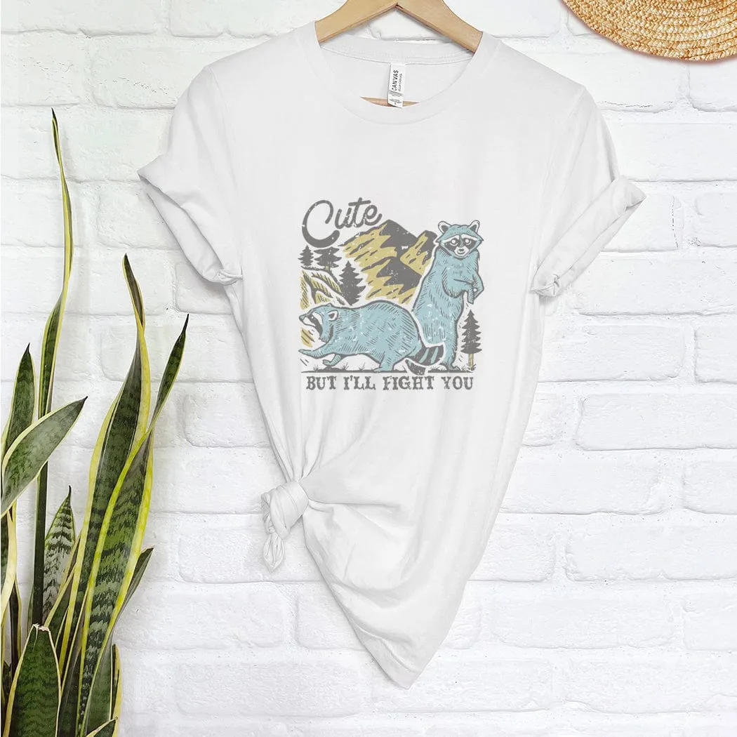 Cute But Raccoon Graphic T-Shirt - NA162