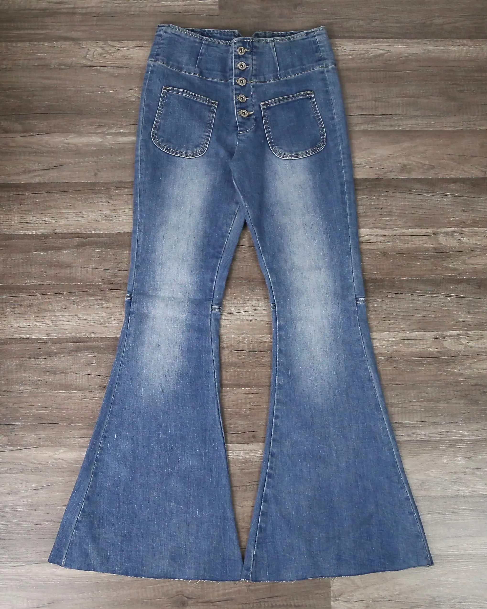 Denim High-Waist Flare Jeans