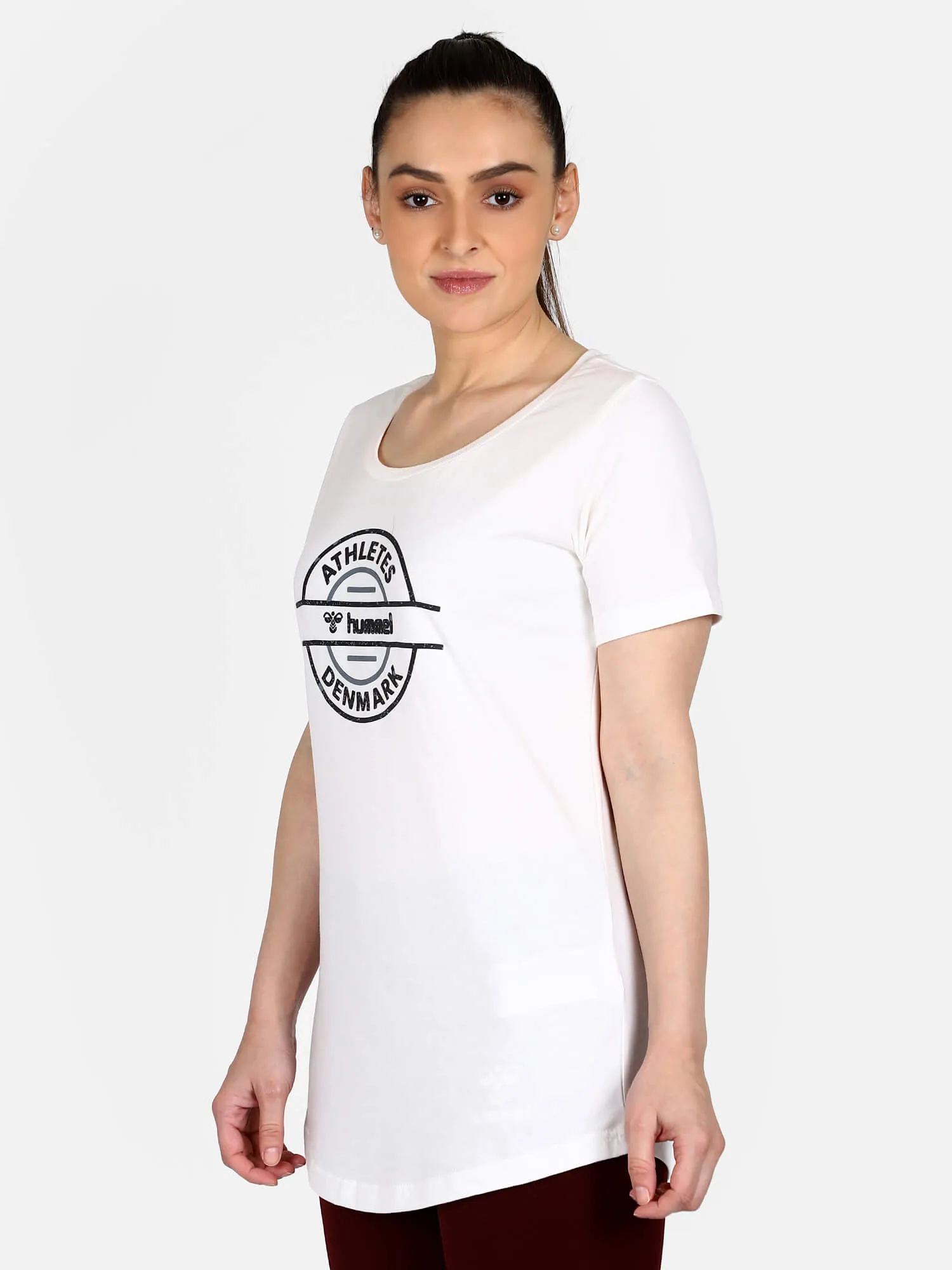 Eskame Women Cotton White T-Shirt