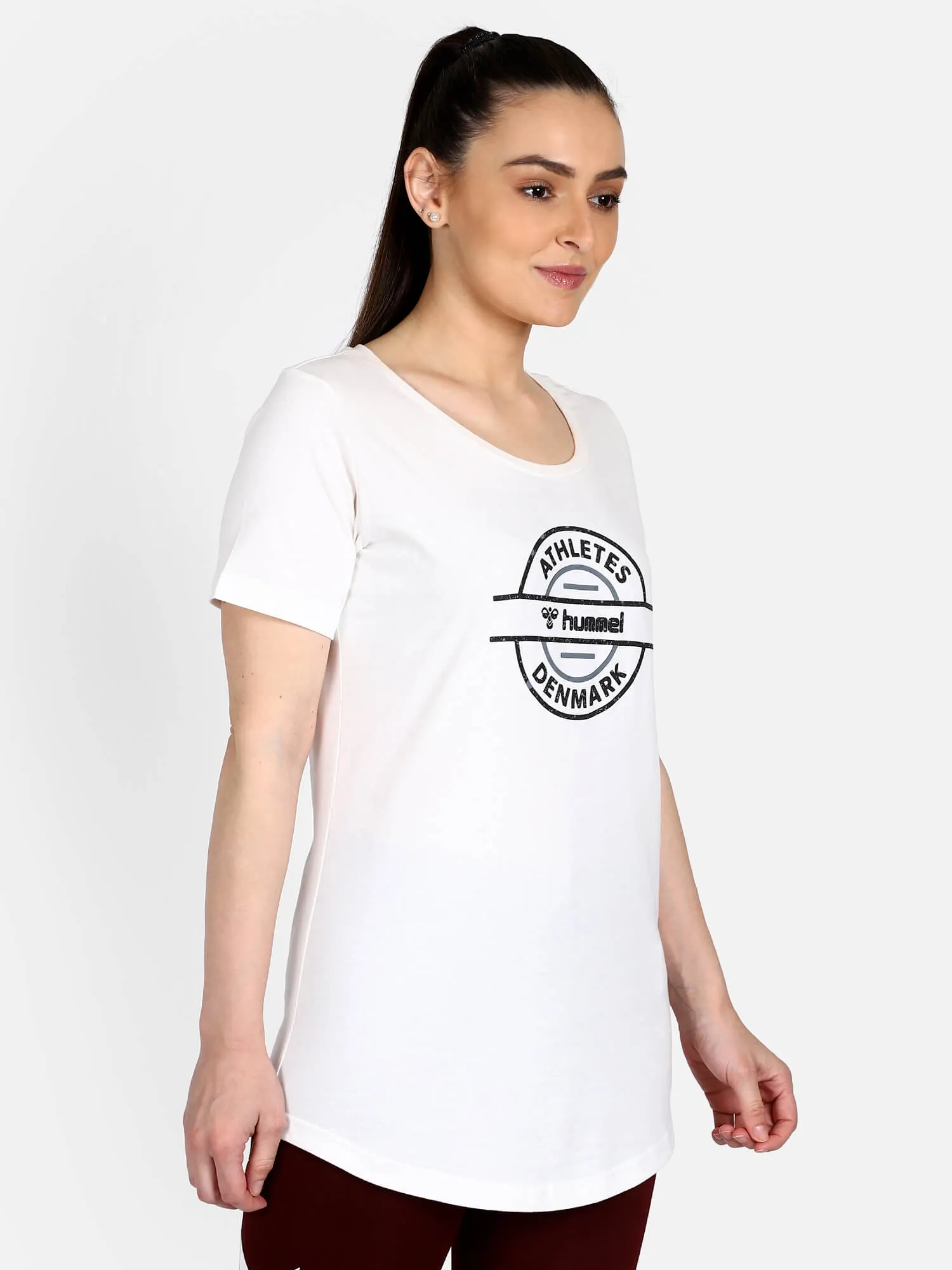 Eskame Women Cotton White T-Shirt