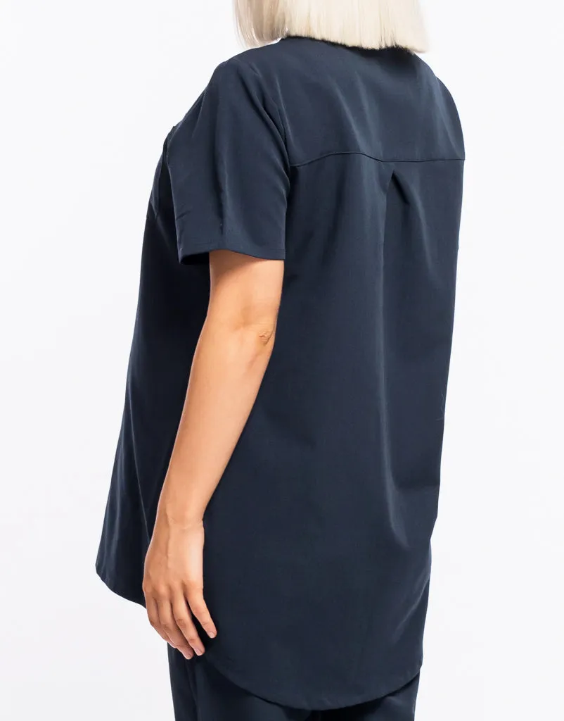 Essential Maternity Scrub Top - Midnight Navy