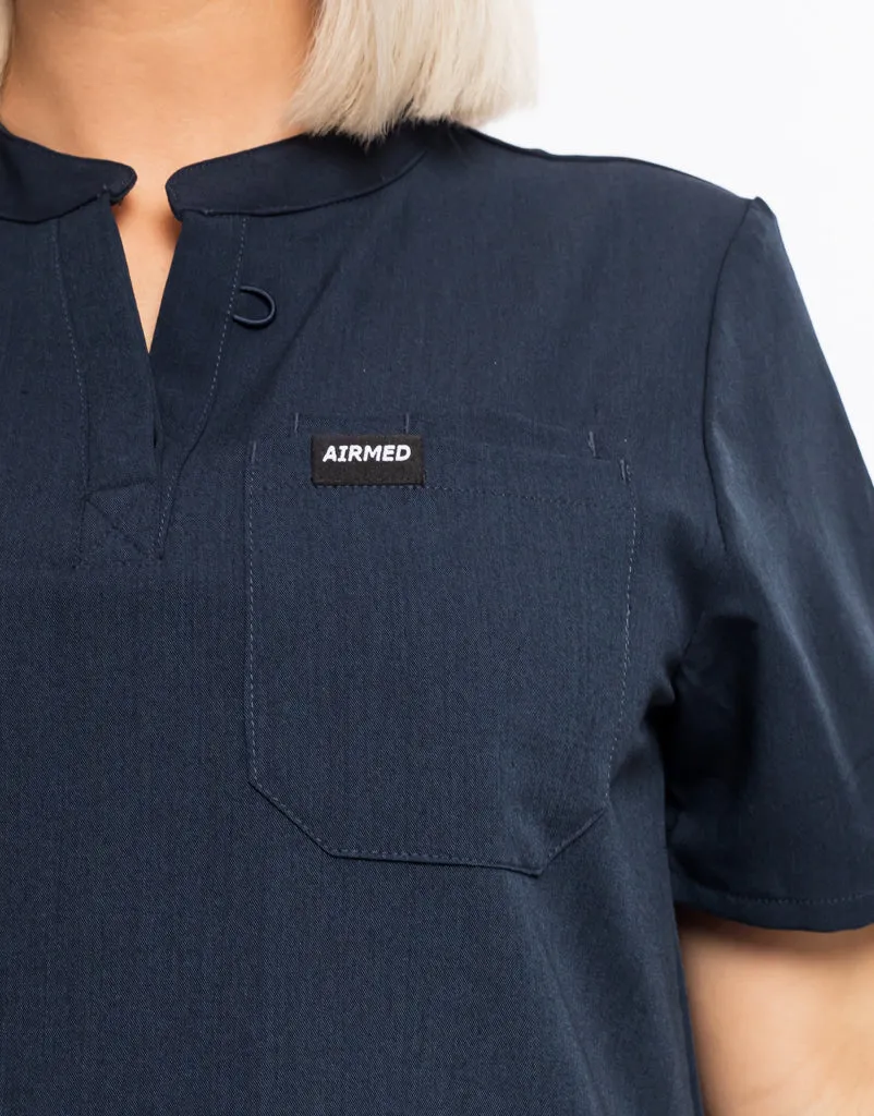 Essential Maternity Scrub Top - Midnight Navy