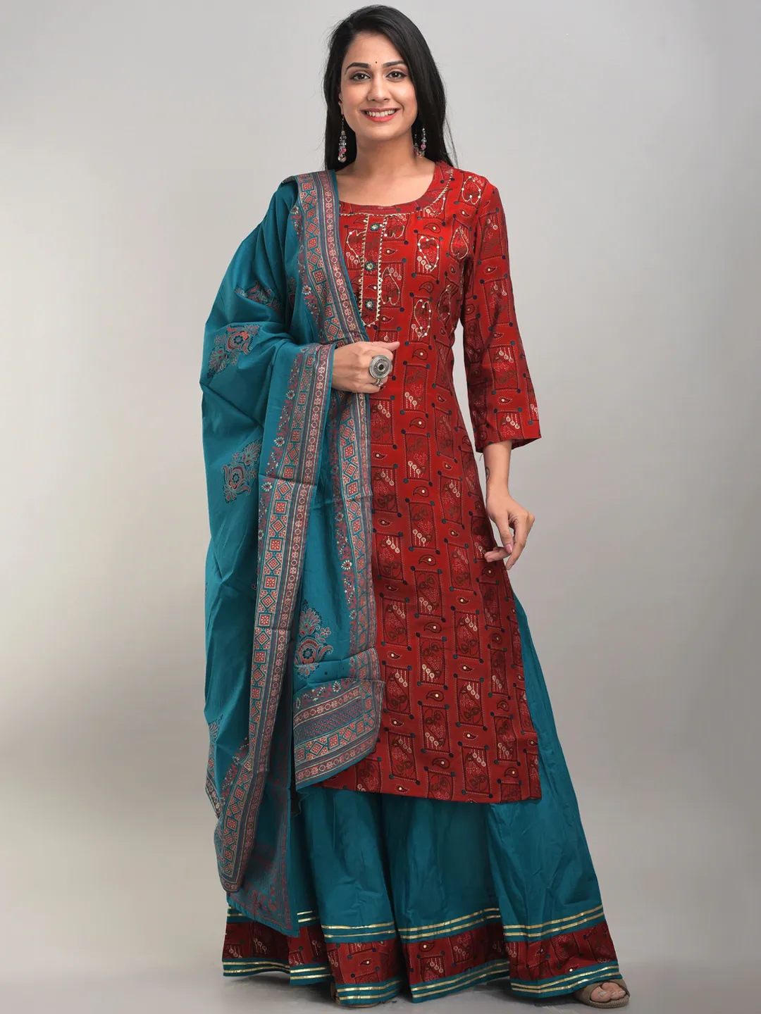 Ethnic Printed Kurta Palazzo