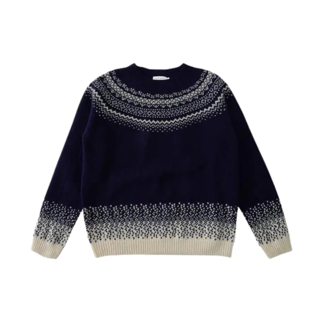 Fairisle Speckled Jumper - Cream and New Navy