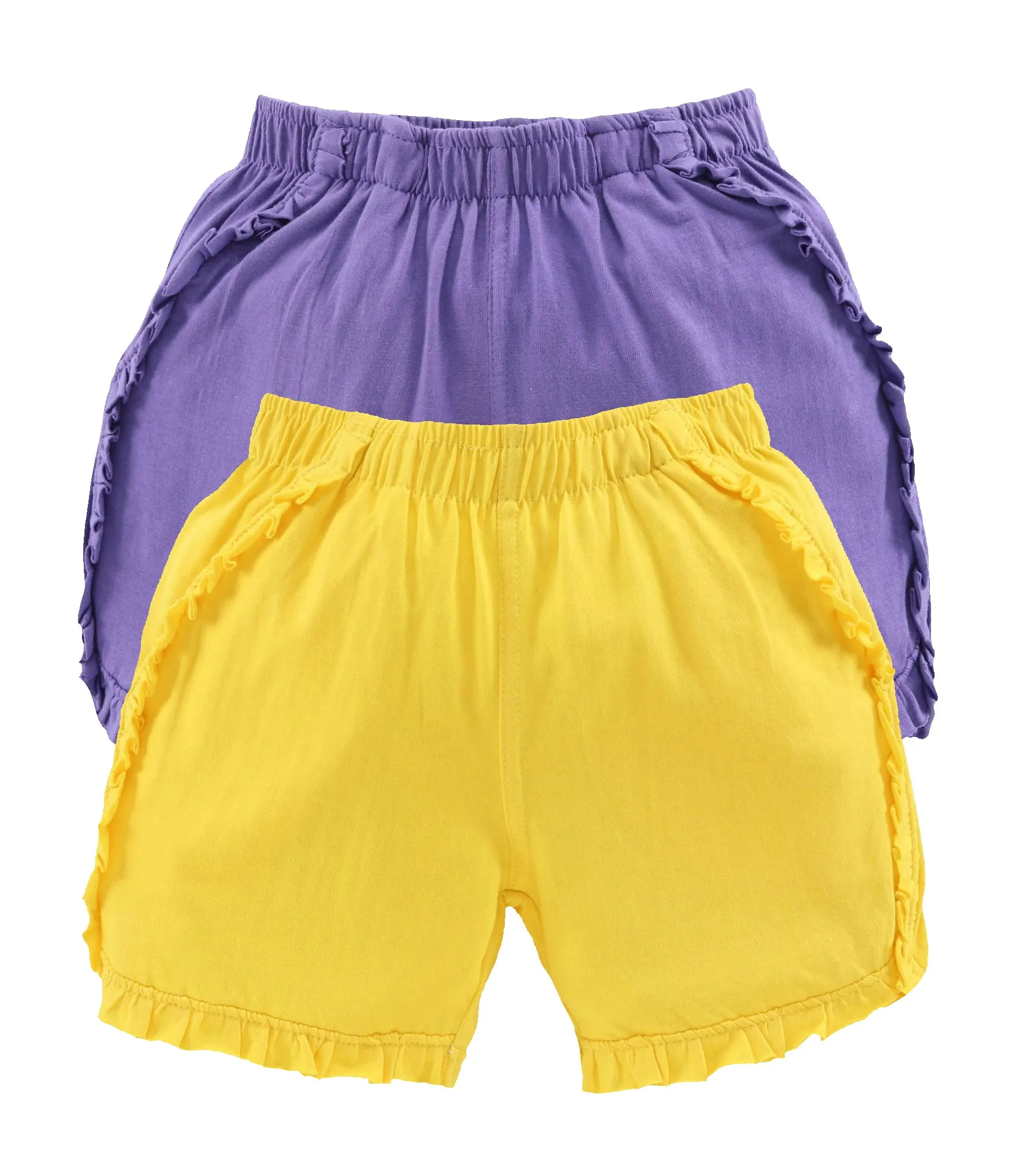 Girls Cotton Hot Shorts-Pack of 2