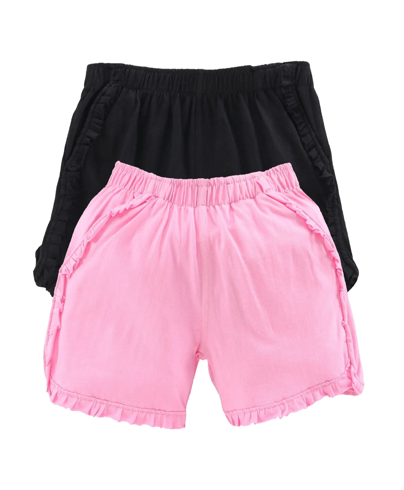 Girls Cotton Hot Shorts-Pack of 2