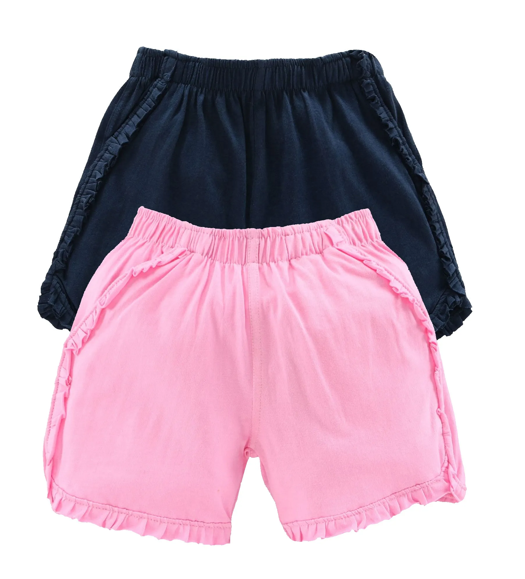 Girls Cotton Hot Shorts-Pack of 2