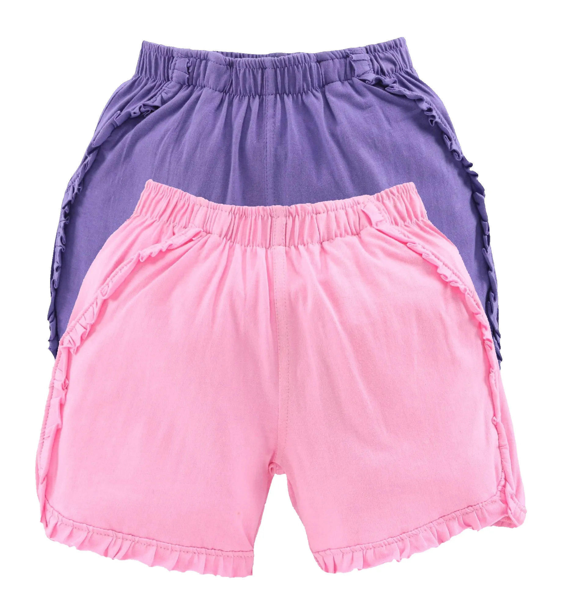 Girls Cotton Hot Shorts-Pack of 2