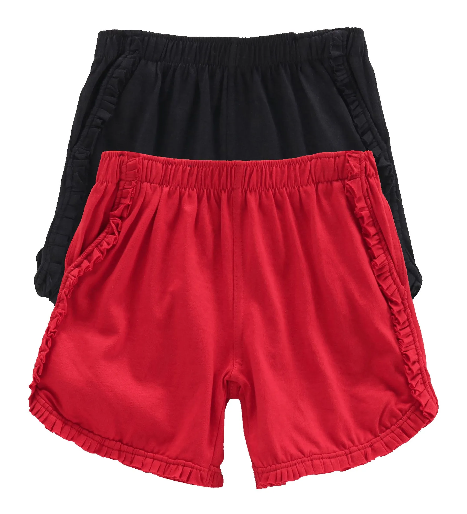 Girls Cotton Hot Shorts-Pack of 2