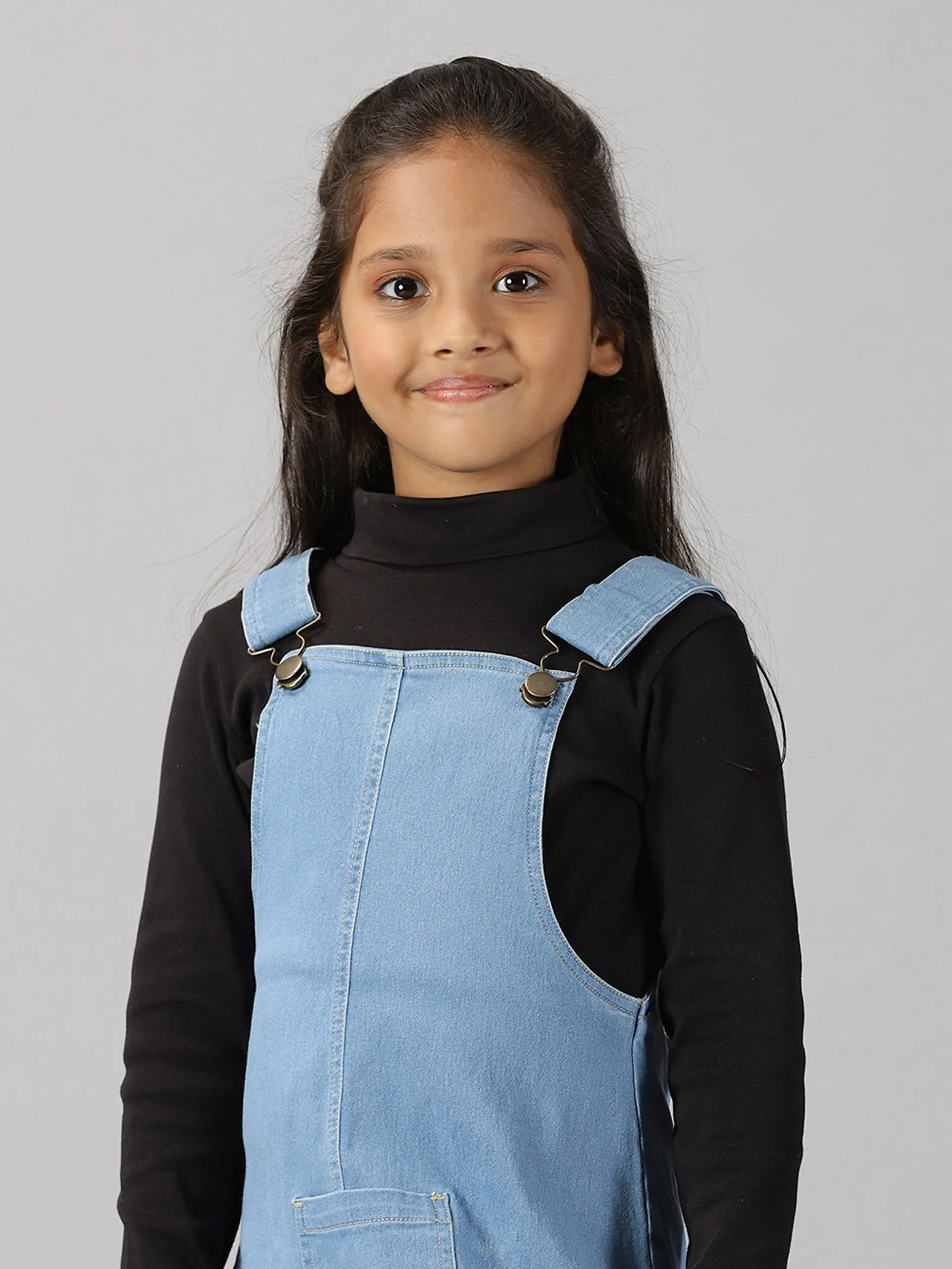 Girls Denim Dungaree Skirt