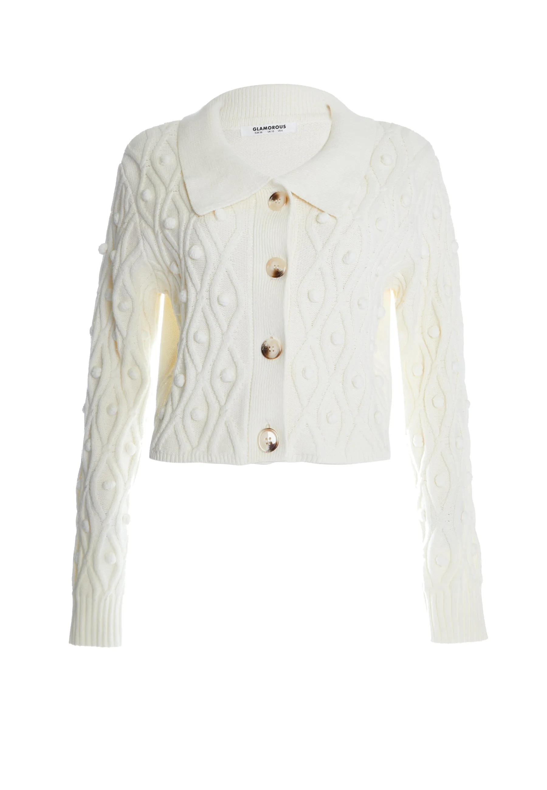 Glamorous Cream Button Front Cardigan