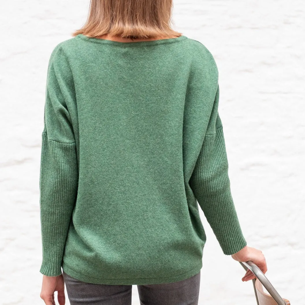 Hazel Relaxed Fit Jumper - Green