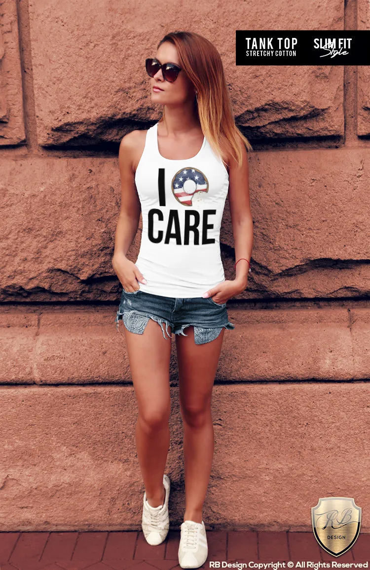 I Donut Care Women's T-shirt Funny Saying Tank Top WD317