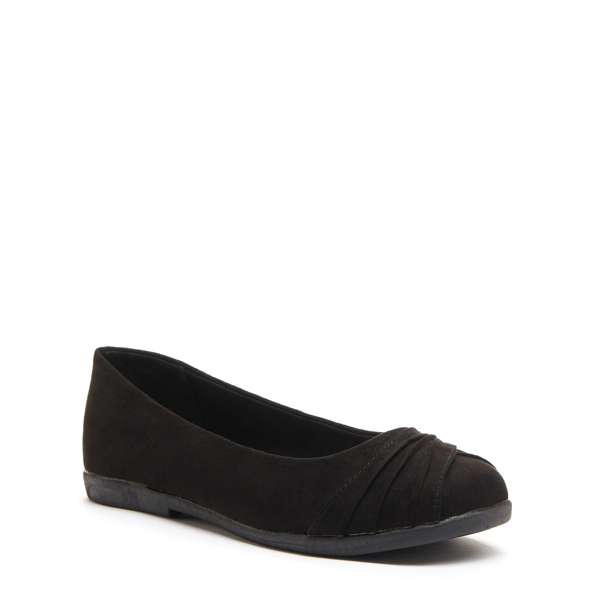 Jupiter Black Slip-On Casual Ballet Pump Shoes