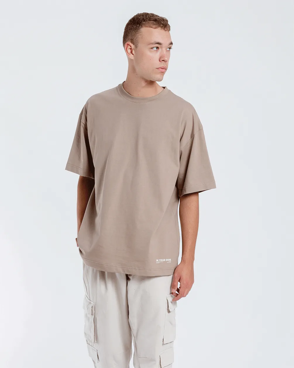 Khaki Basic Oversized Tee