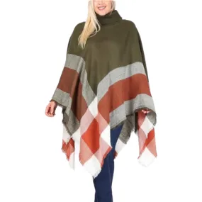 KNIT PONCHO LONG SLEEVE TURTLENECK