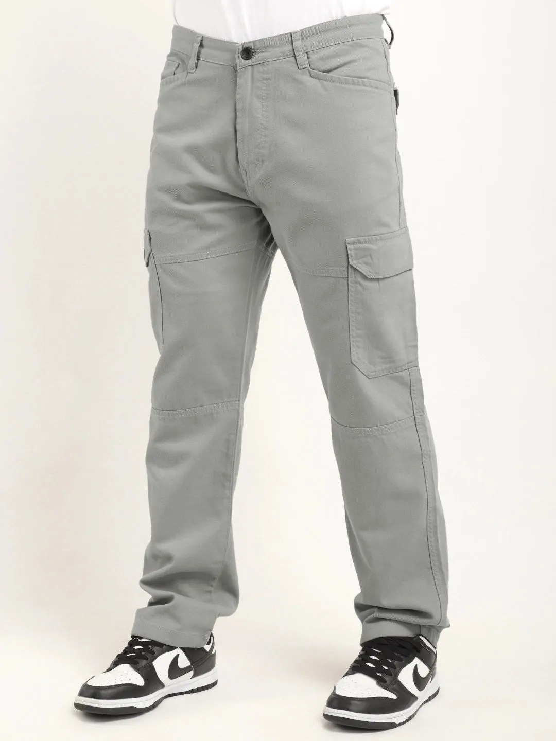 Leo Light Grey Full Length Plus Size Cargo