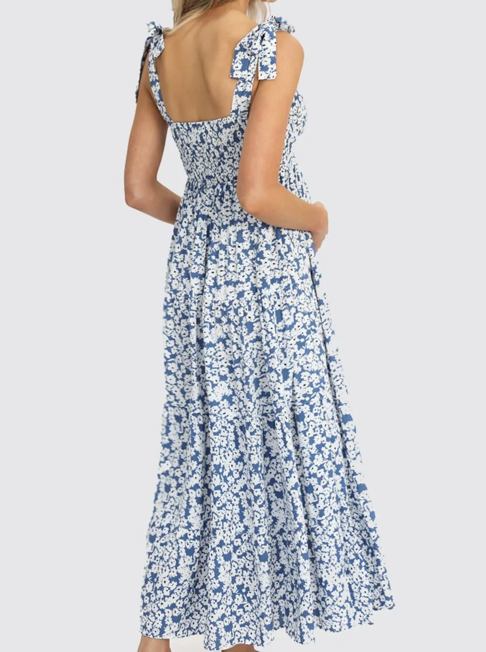 Lilliana Maternity  Maxi Dress in Blue Print