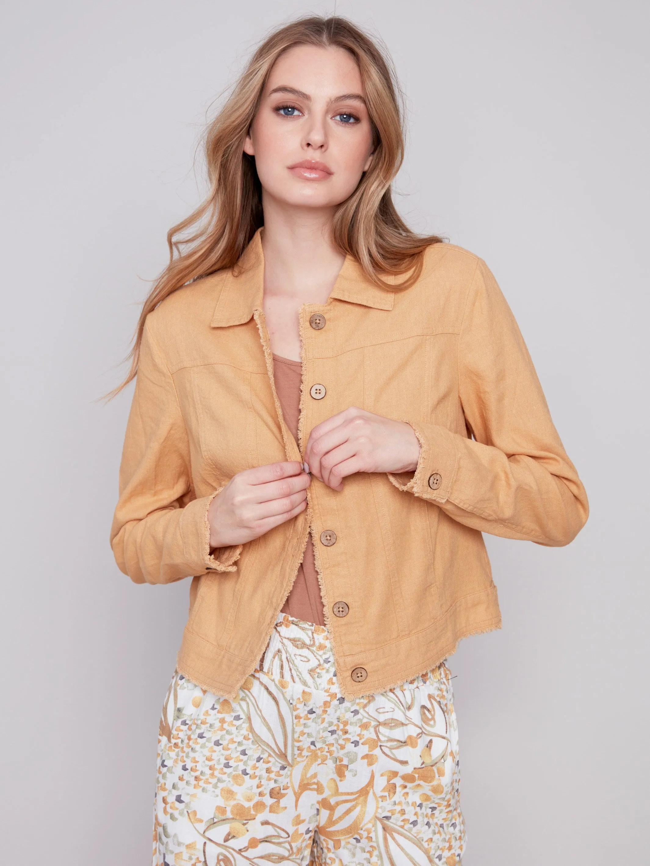 Linen Blend Jacket - Corn