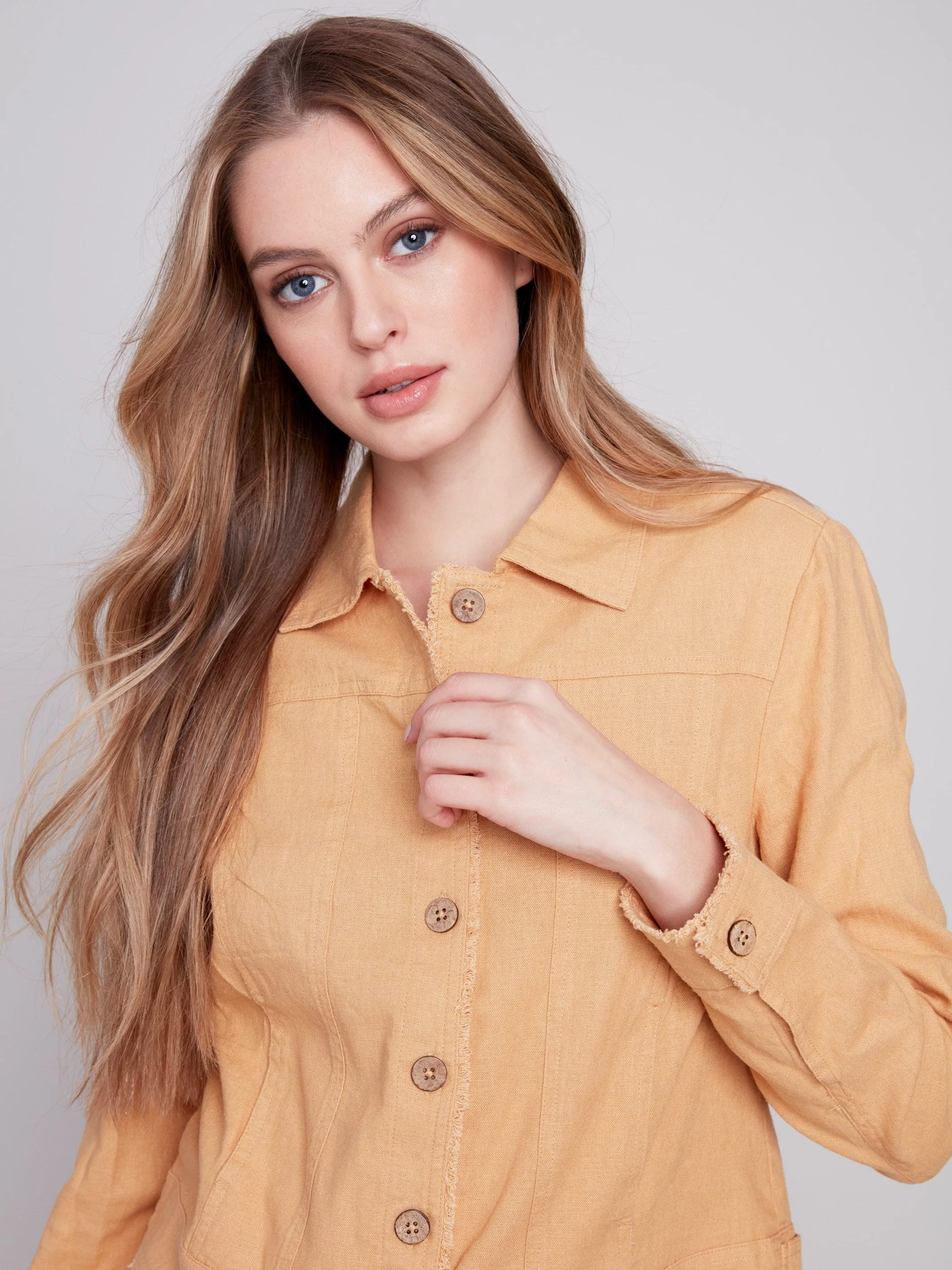 Linen Blend Jacket - Corn